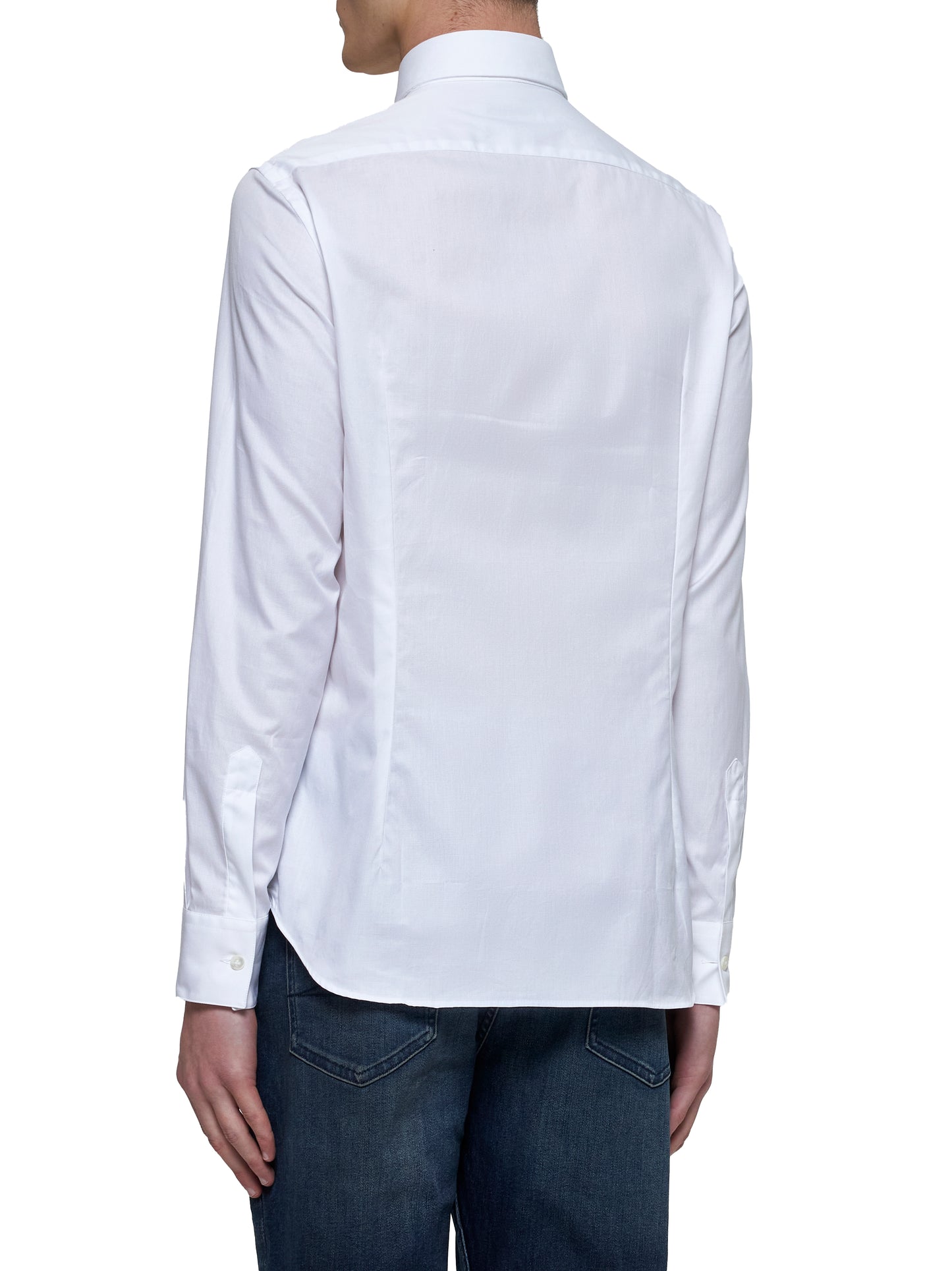 Camicia classica in cotone bianco