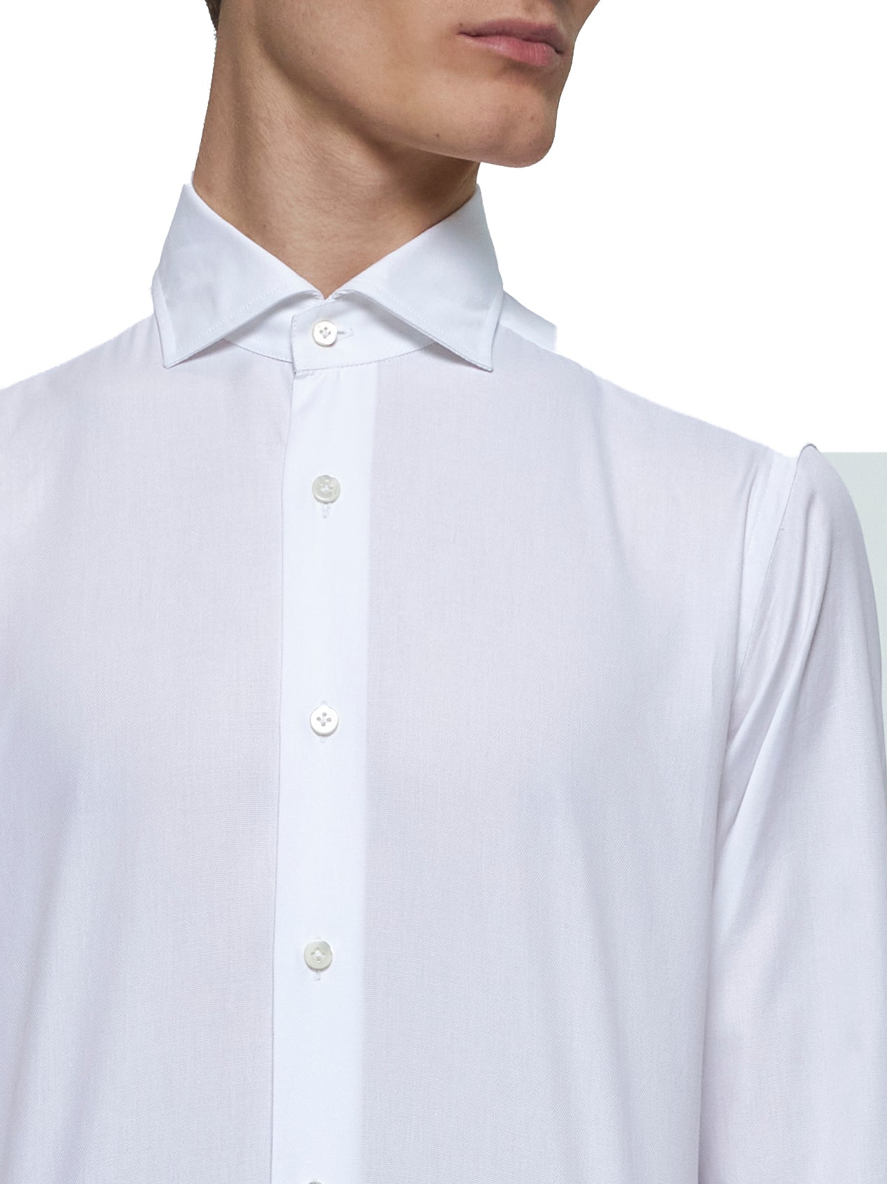 Camicia classica in cotone bianco