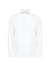 Camicia con collo diplomatico in popeline bianco
