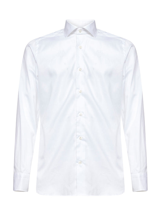 White cotton poplin shirt