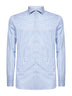 Light blue checked cotton poplin shirt