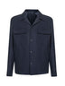 Blue Loro Piana stretch flannel John shirt jacket