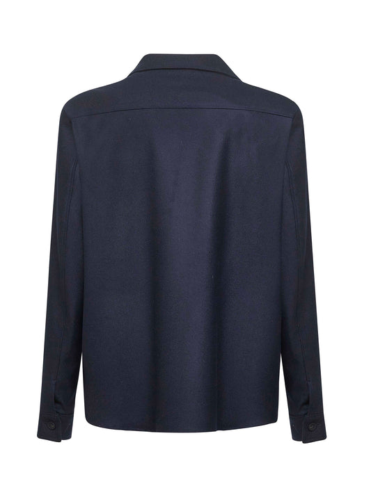 Blue Loro Piana stretch flannel John shirt jacket