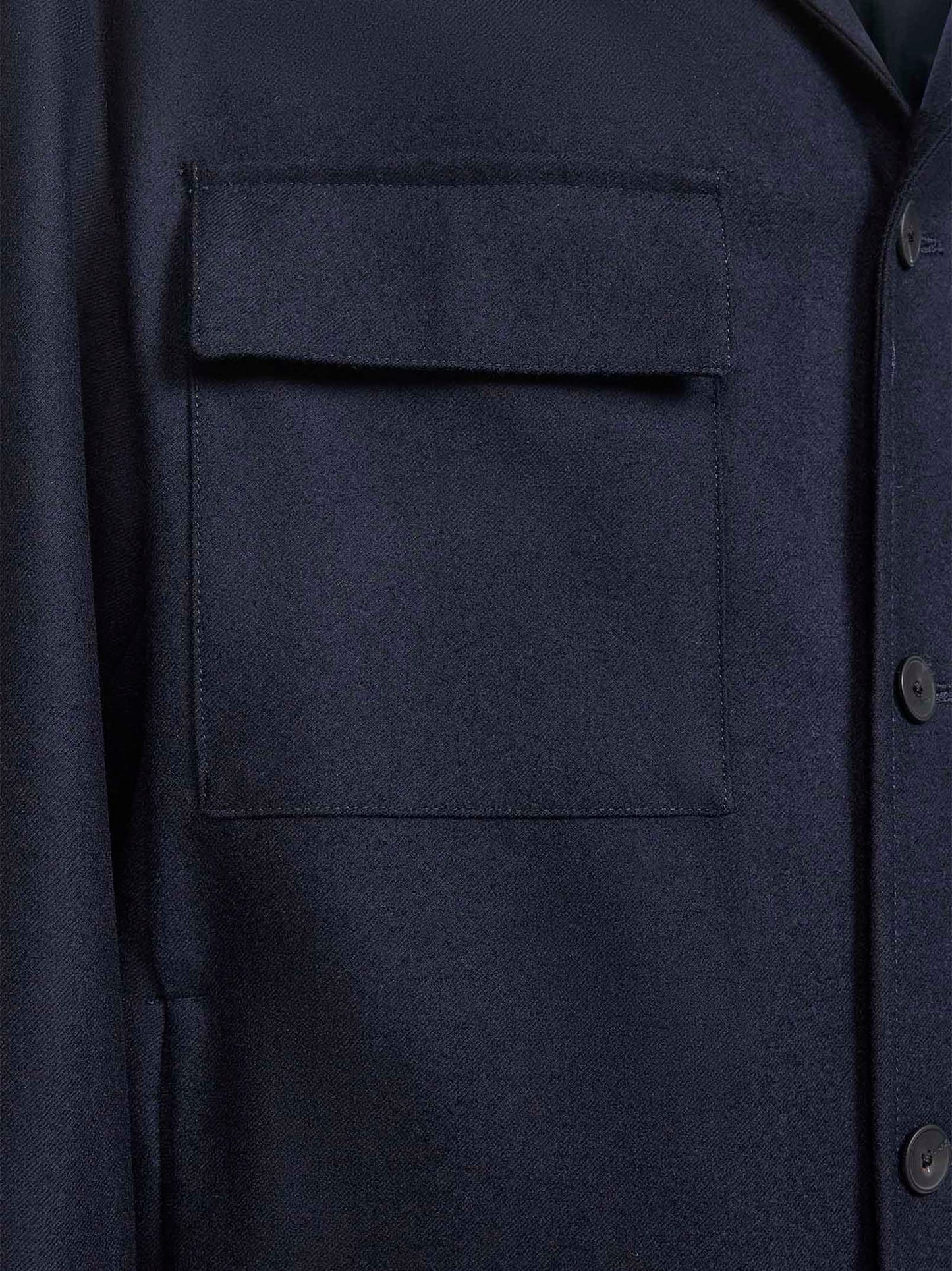 Blue Loro Piana stretch flannel John shirt jacket