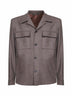 Brown Loro Piana stretch flannel John shirt jacket