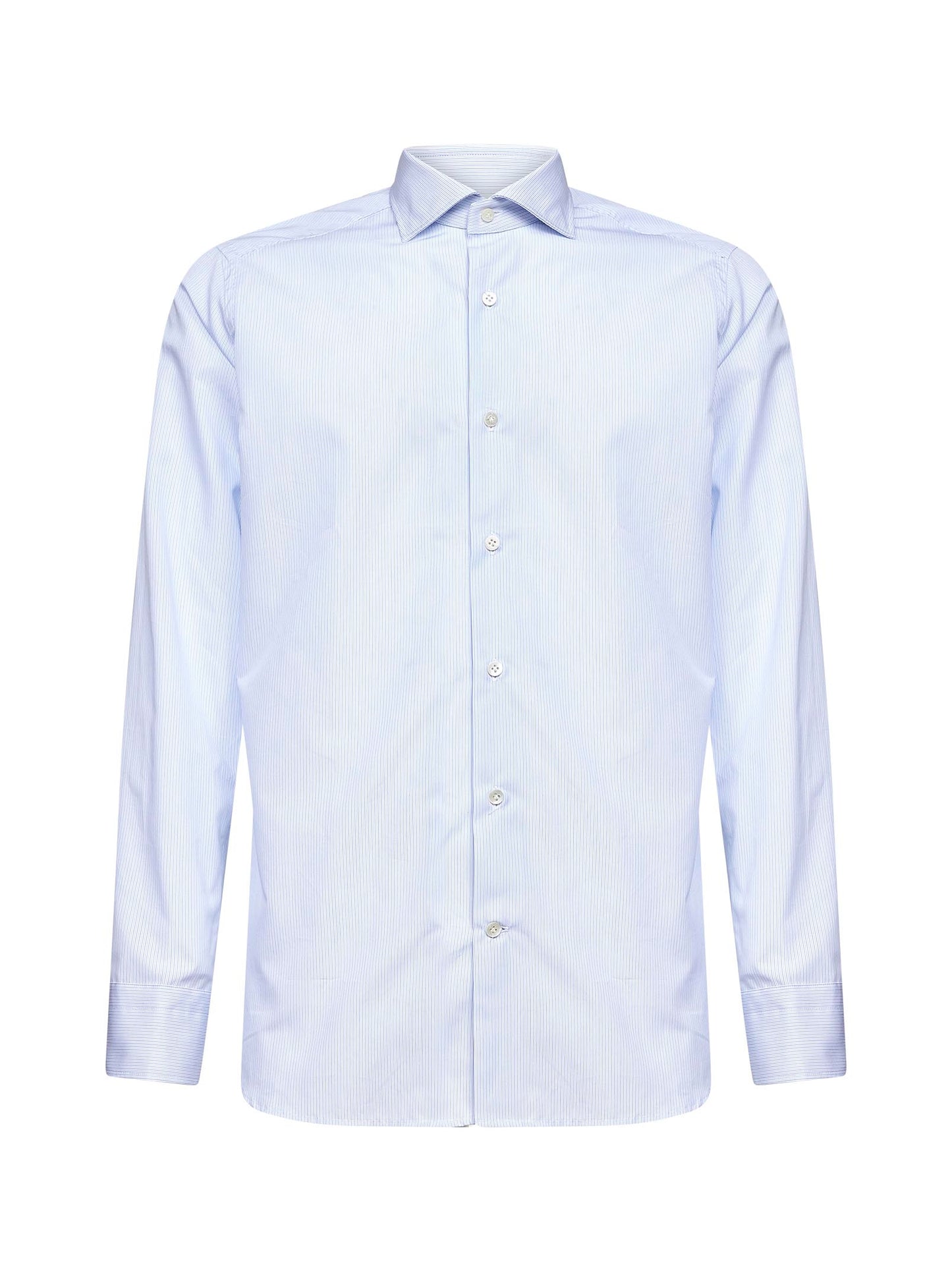 White striped cotton poplin shirt
