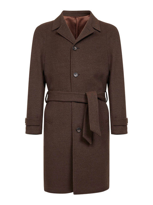 Dark brown Loro Piana black sheep wool coat