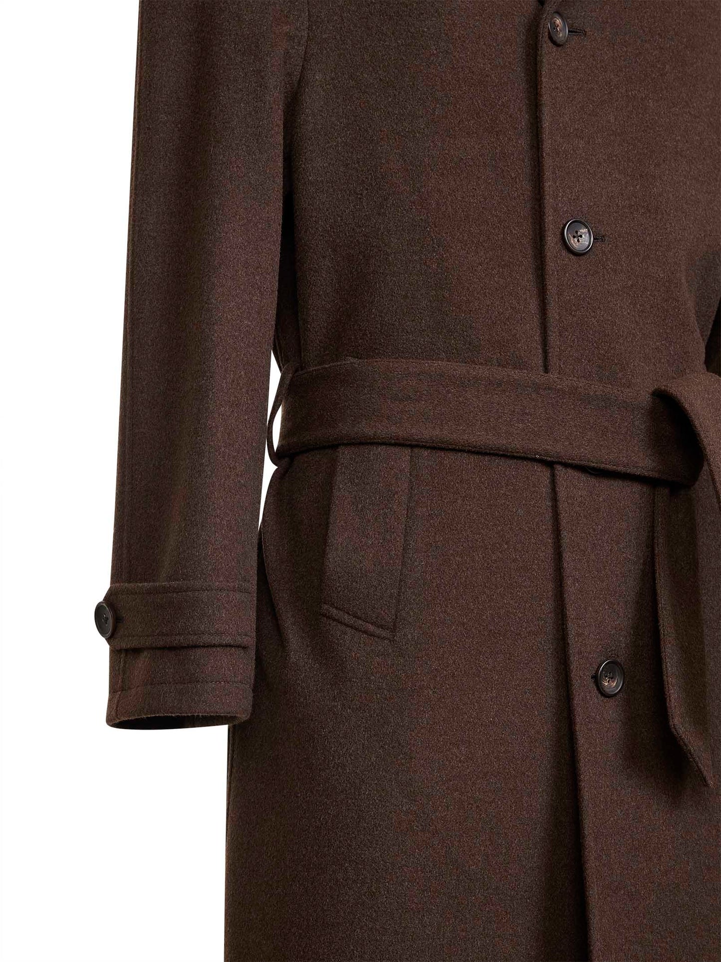 Dark brown Loro Piana black sheep wool coat