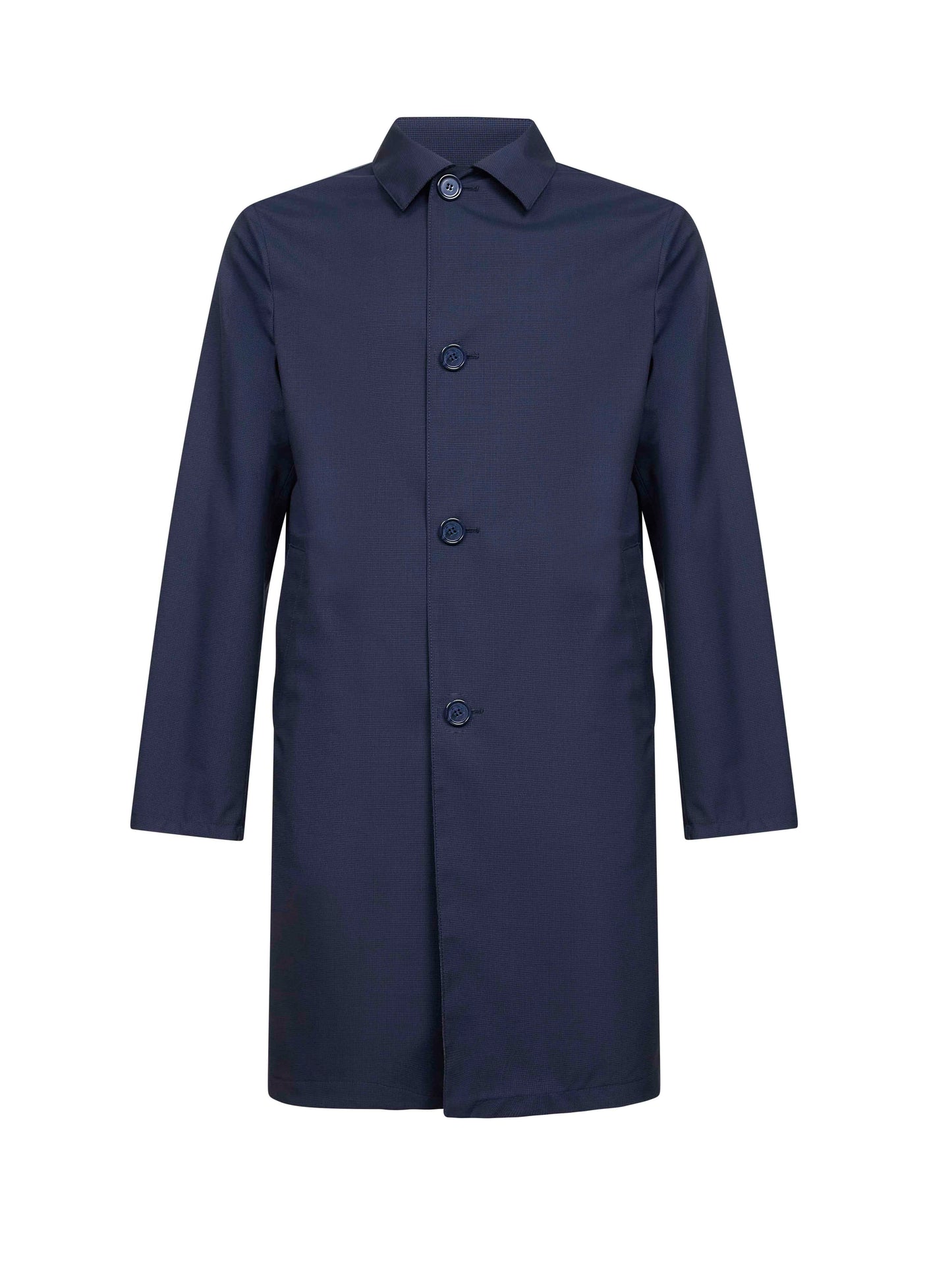 Two-tone reversible single-breasted coat