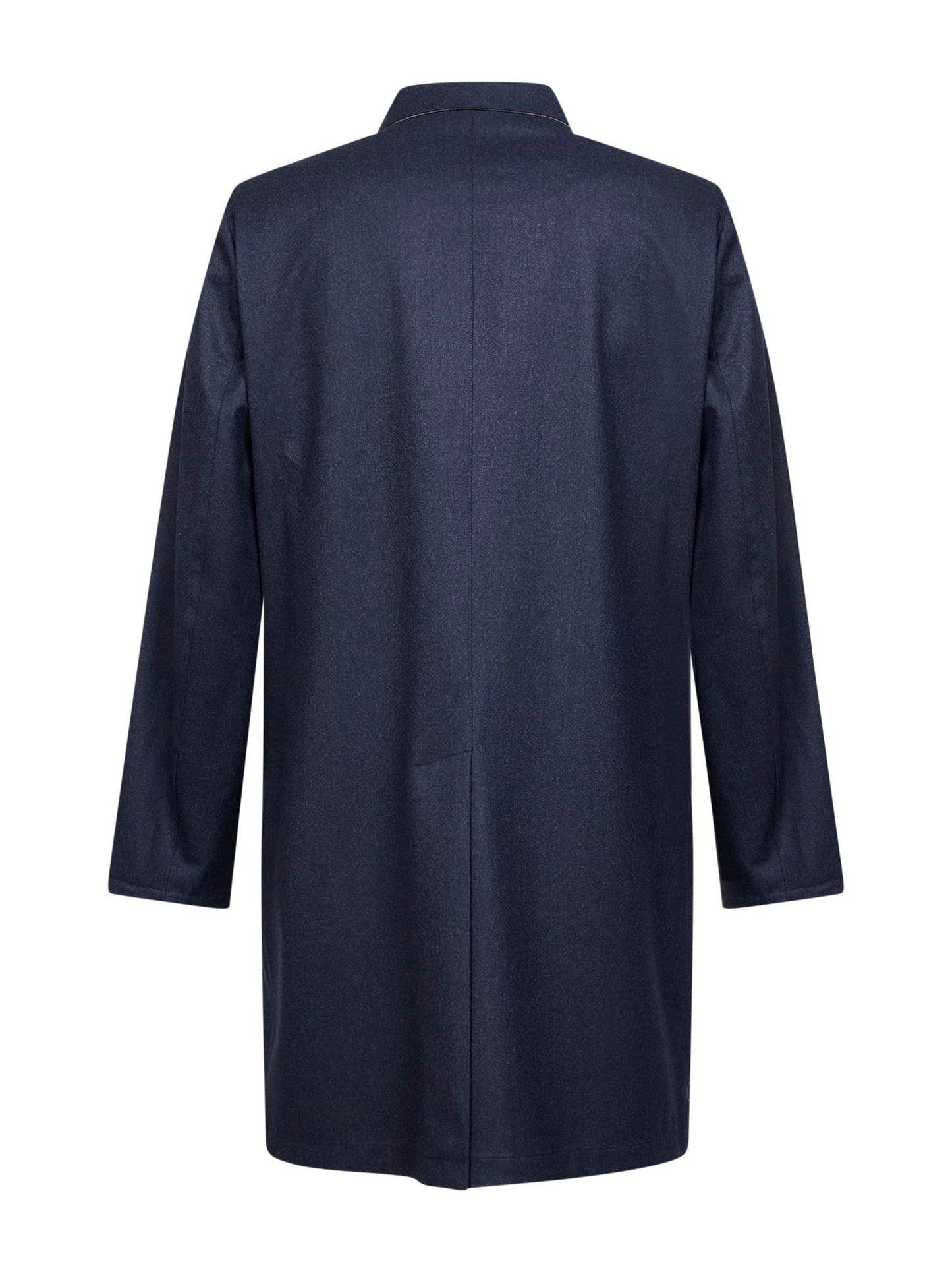 Two-tone reversible single-breasted coat