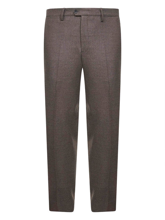 Pantaloni Montaigne in flanella stretch Loro Piana marrone