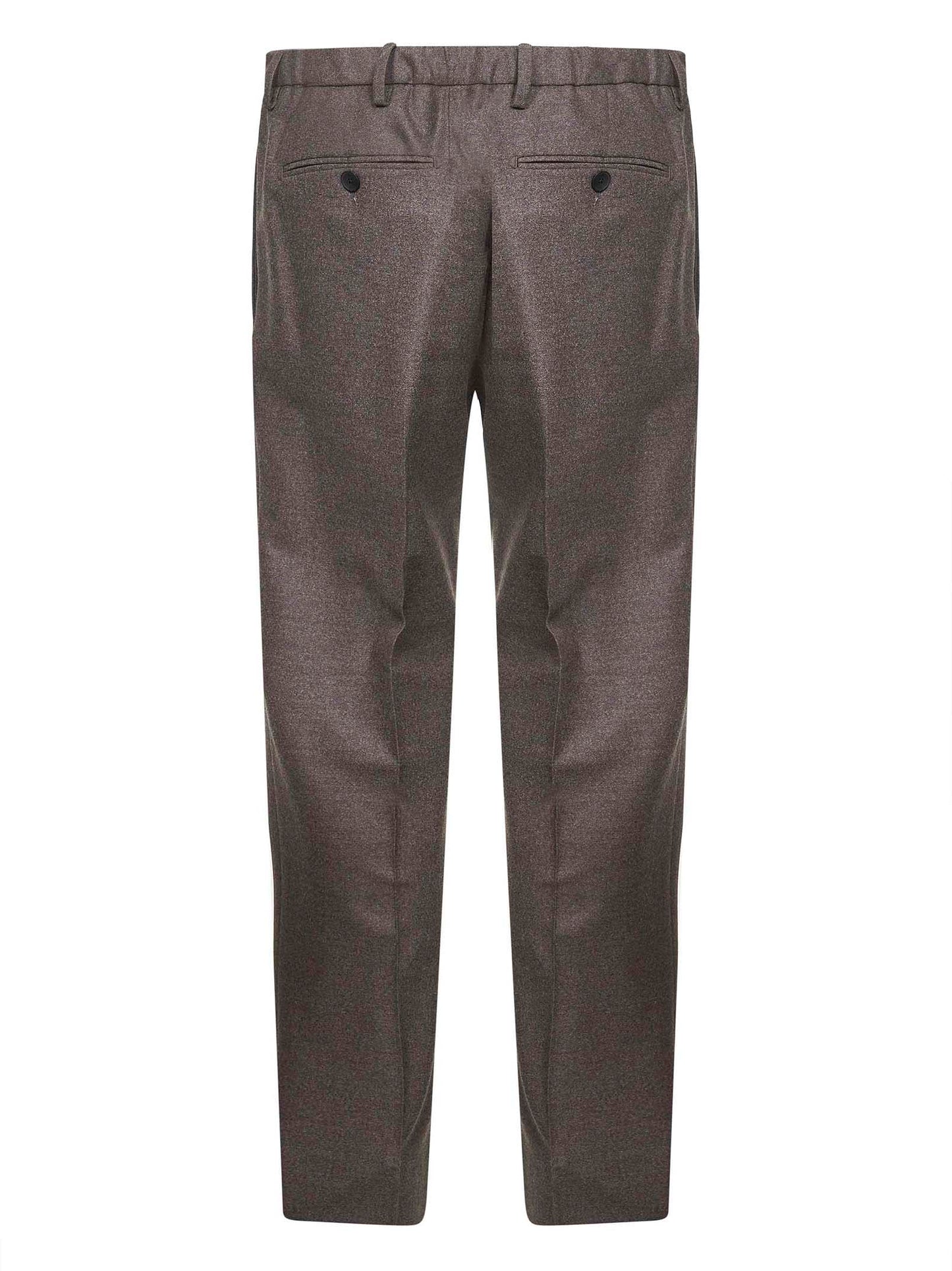 Pantaloni Montaigne in flanella stretch Loro Piana marrone