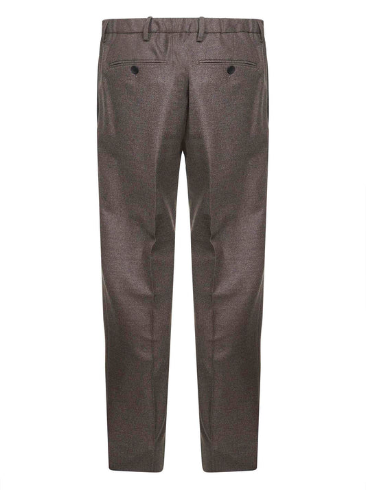 Pantaloni Montaigne in flanella stretch Loro Piana marrone