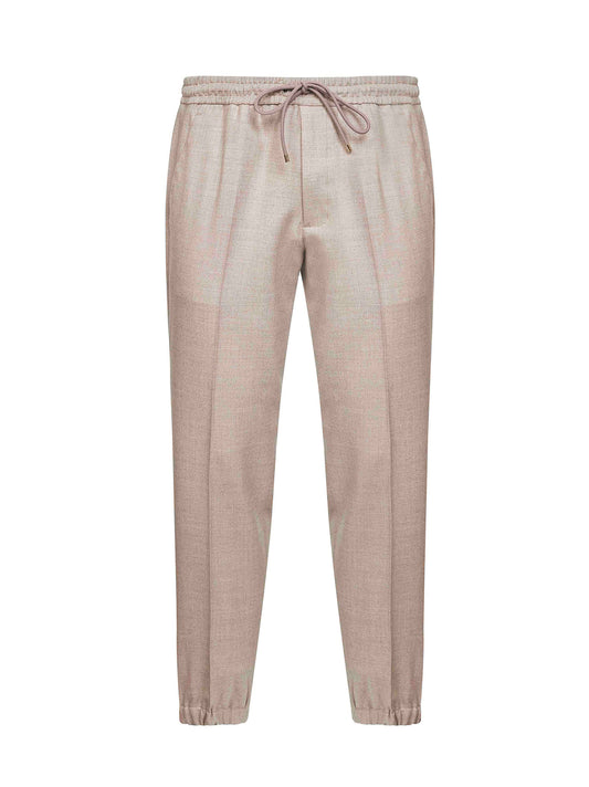 Beige Loro Piana stretch flannel Montecarlo trousers