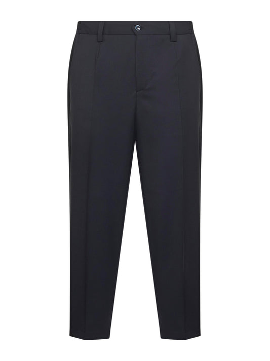 Blue wool blend twill Portofino trousers