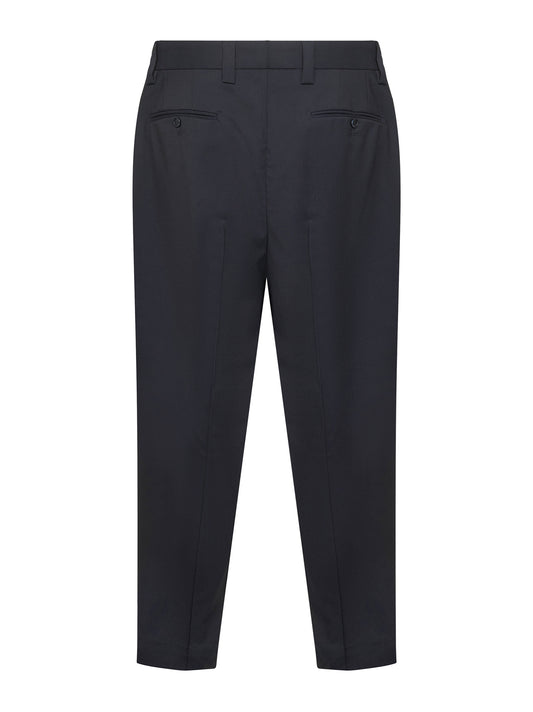 Blue wool blend twill Portofino trousers