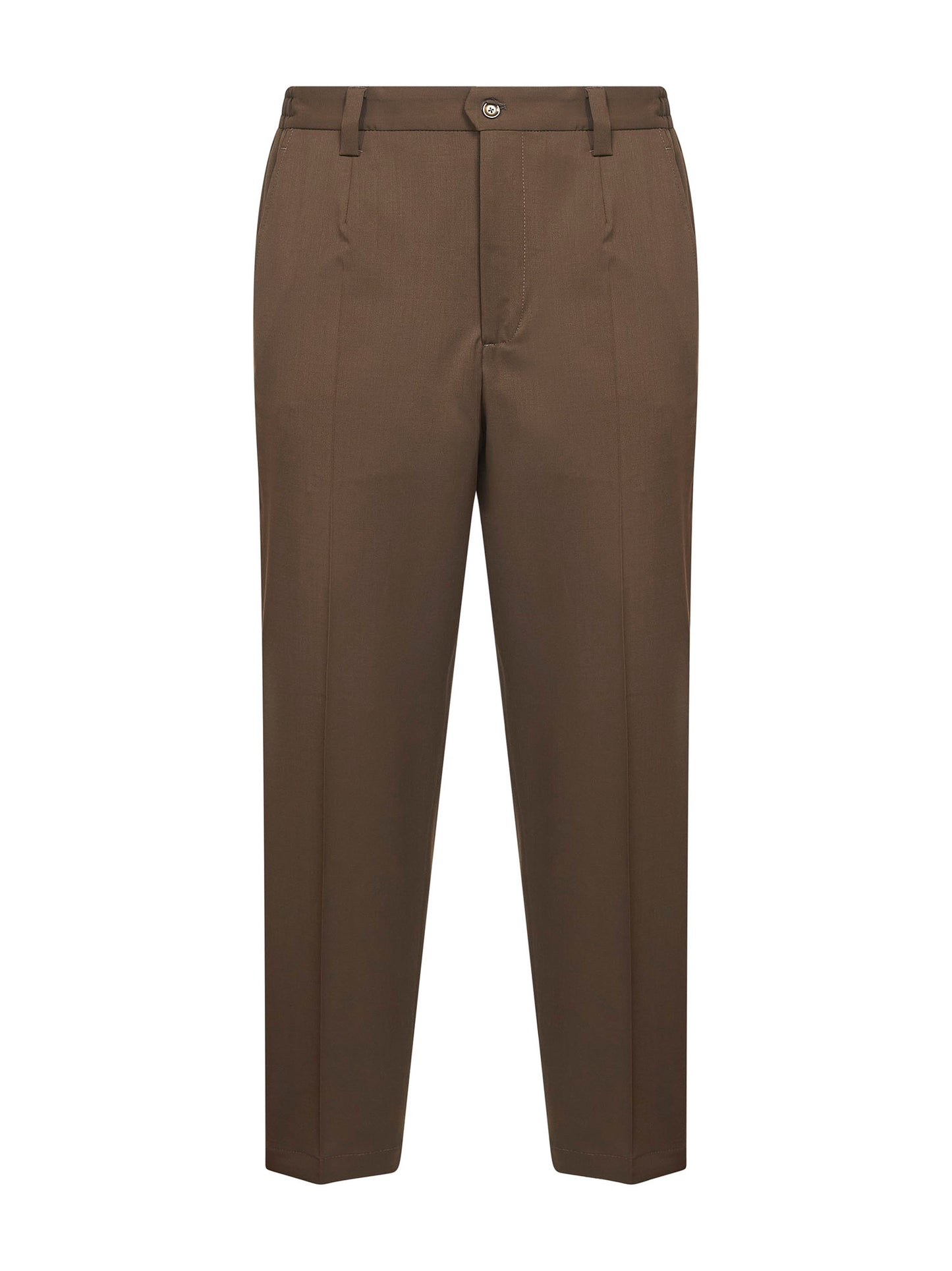 Biscuit wool blend twill Portofino trousers