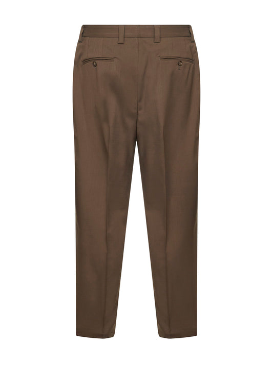 Biscuit wool blend twill Portofino trousers