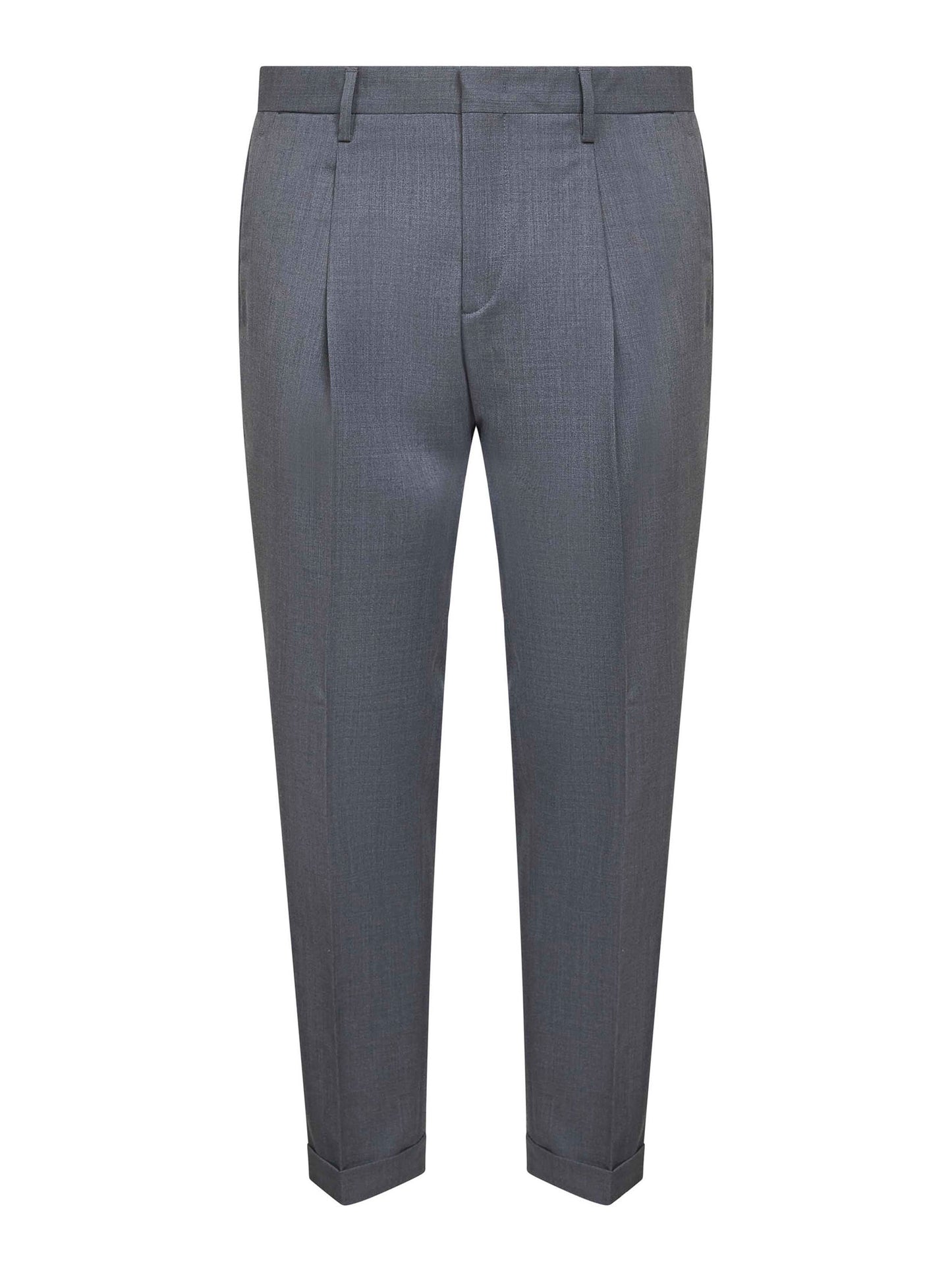 Grey wool blend flannel Tiberio trousers