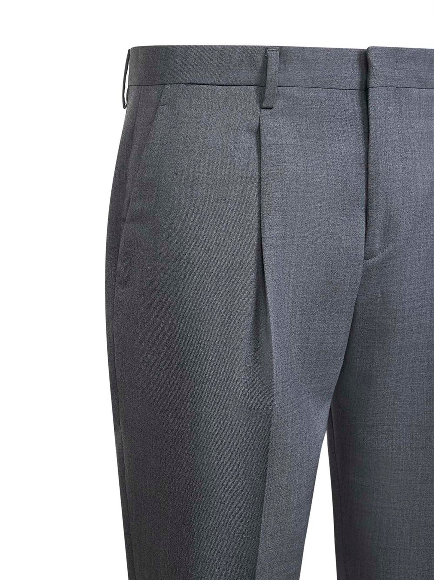 Grey wool blend flannel Tiberio trousers
