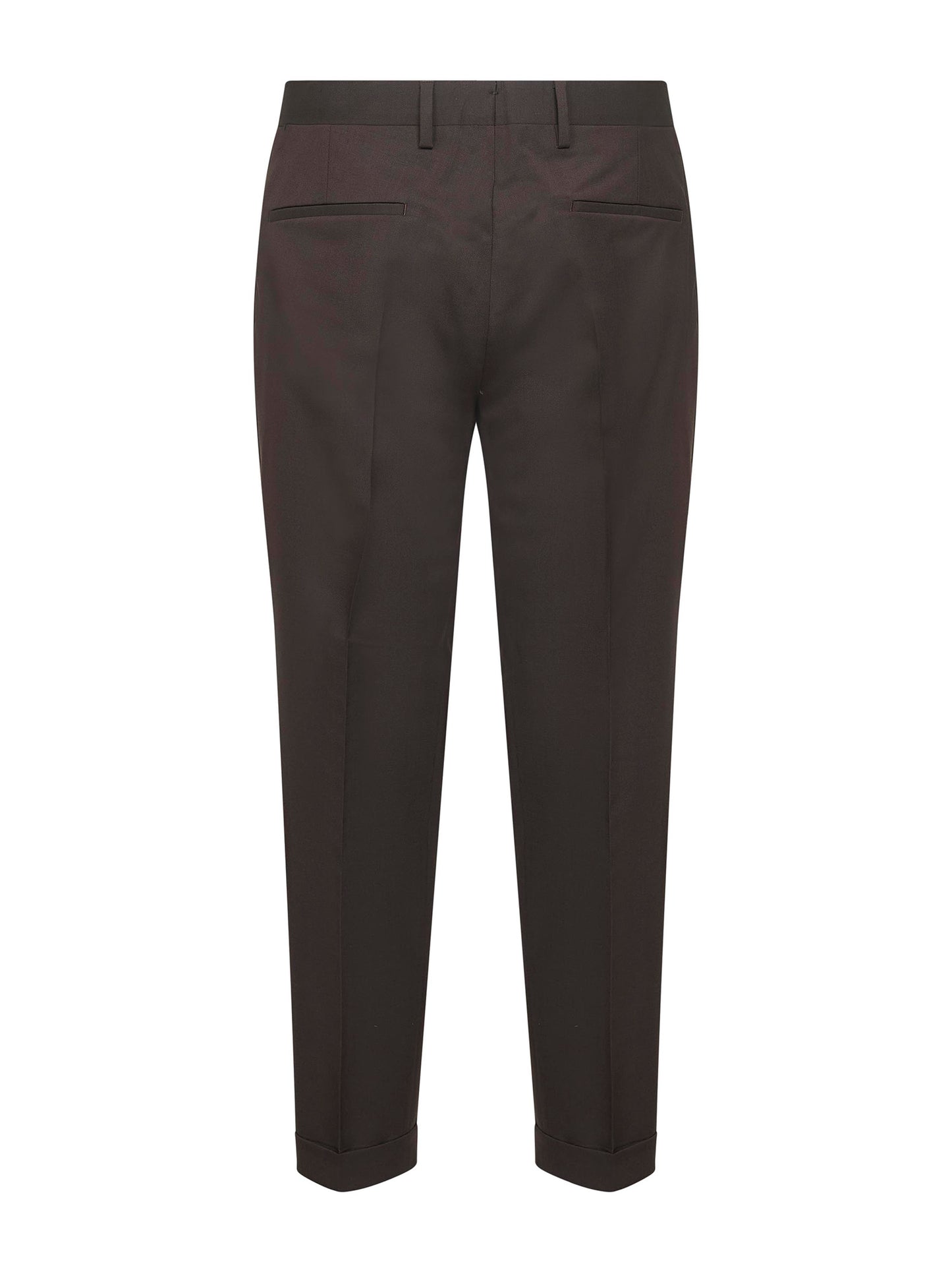 Brown wool blend flannel Tiberio trousers