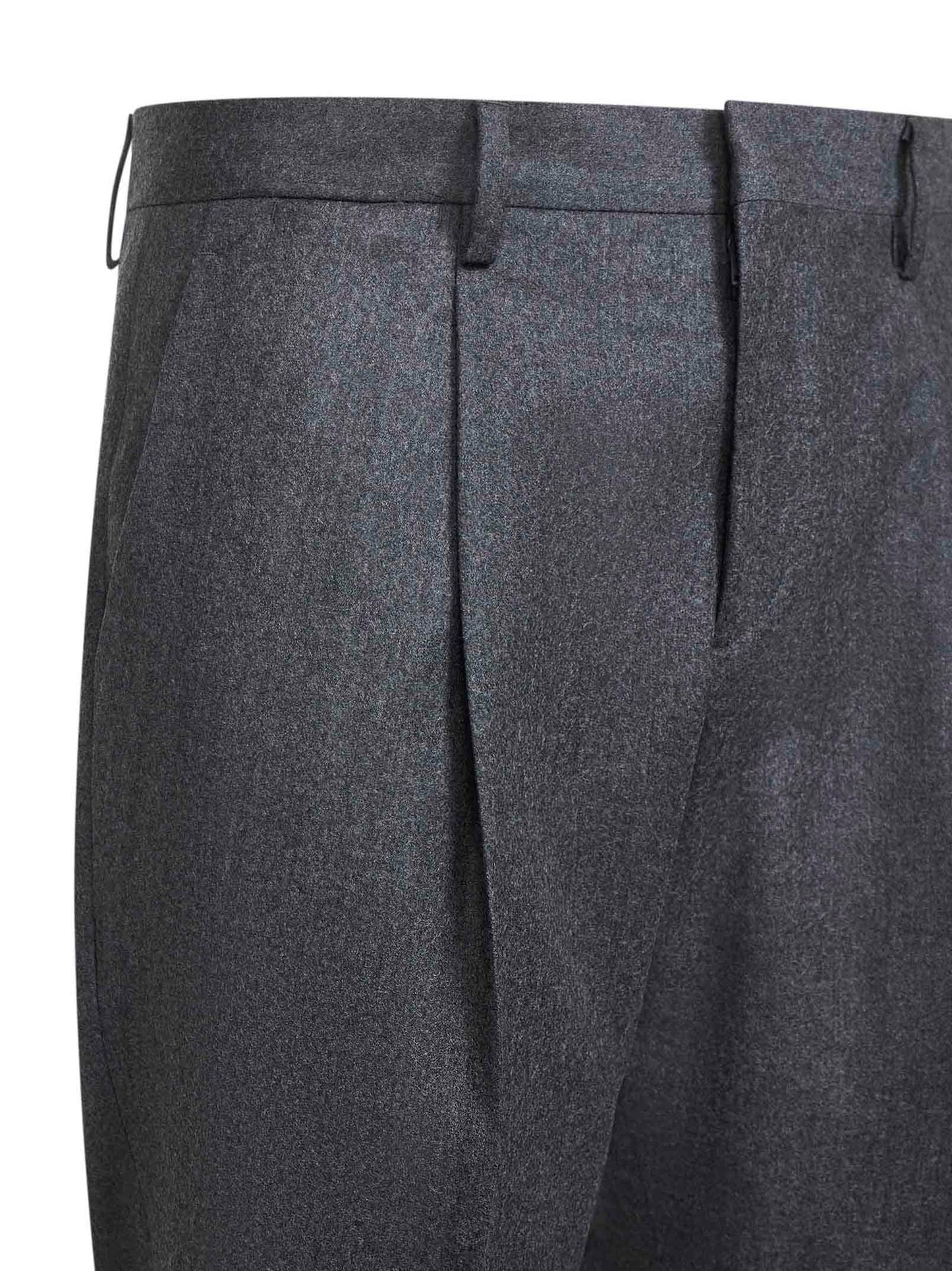 Pantaloni Tiberio in flanella di lana e cashmere grigia