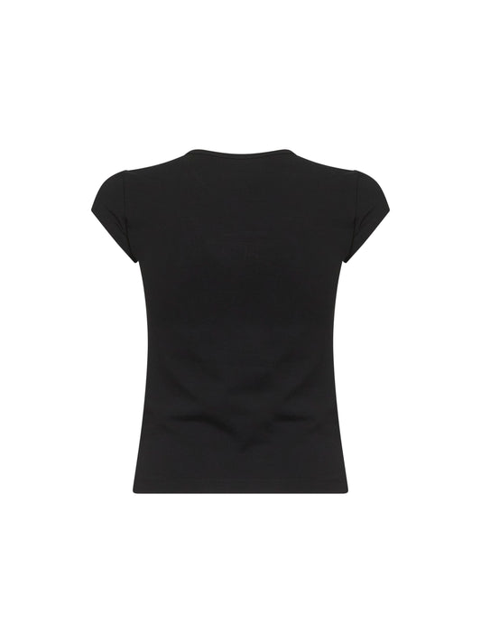 Black stretch cotton T-Angie T-shirt