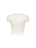 Ivory ribbed stretch cotton T-Ele T-shirt