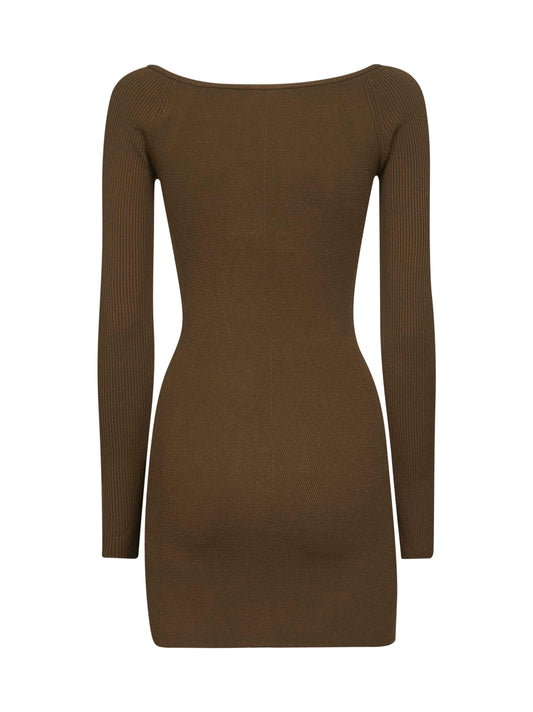 Green ribbed viscose M-Vera minidress