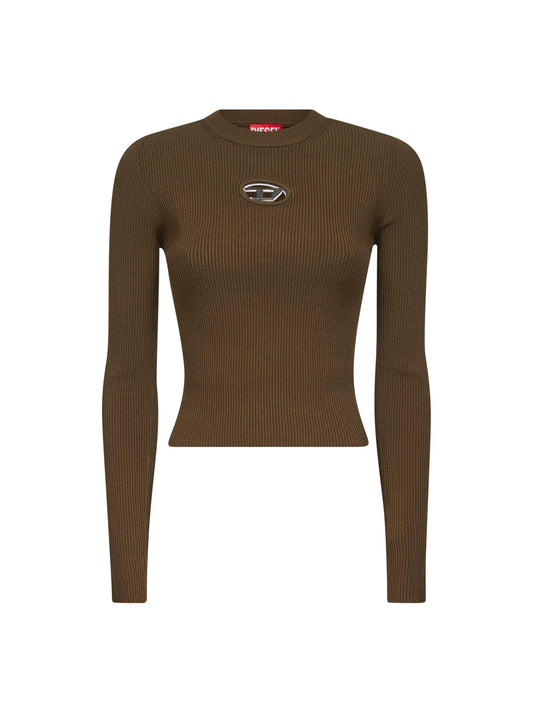 Green ribbed viscose M-Valari top