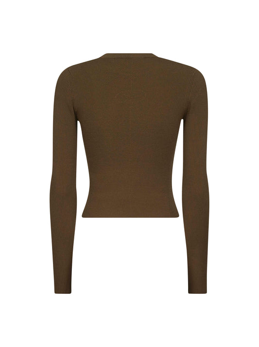 Green ribbed viscose M-Valari top