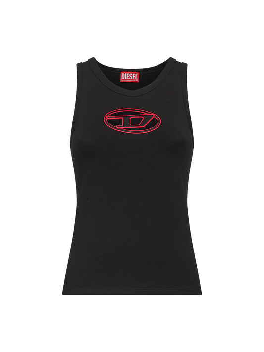 Black stretch cotton T-Lynys-Od tank top