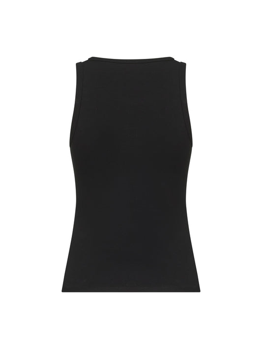 Black stretch cotton T-Lynys-Od tank top