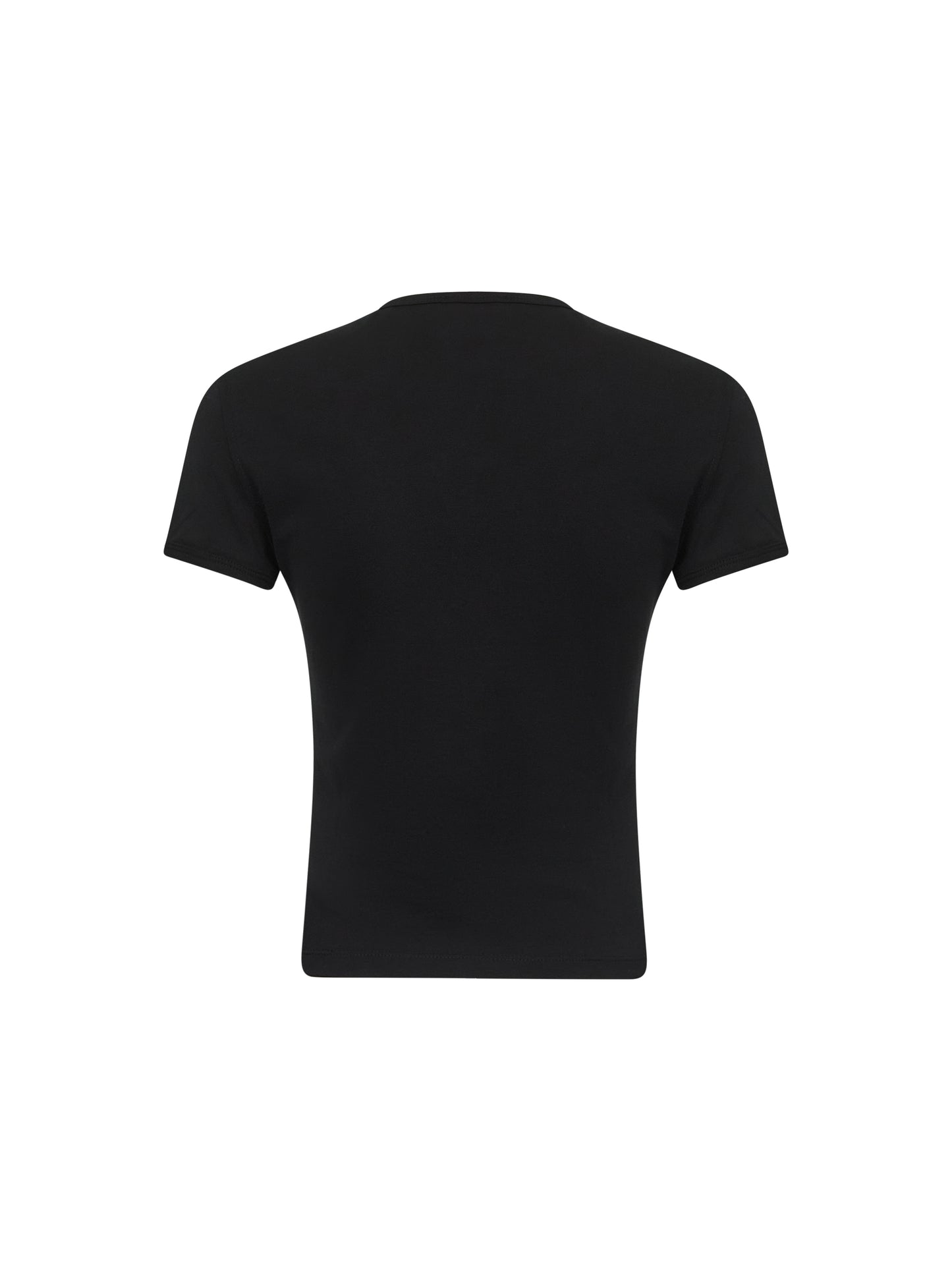 T-Uncutie-Long-Od-Q1 slim t-shirt in black organic jersey