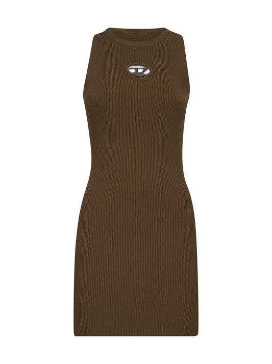 Green ribbed viscose M-Caddix minidress