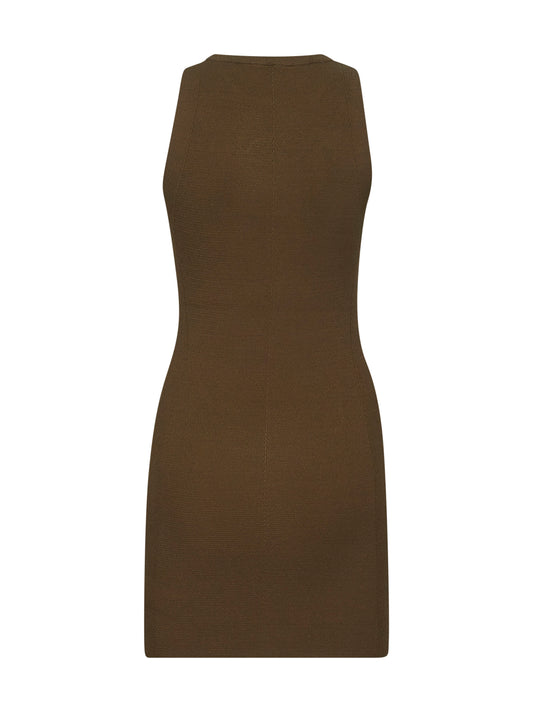 Green ribbed viscose M-Caddix minidress