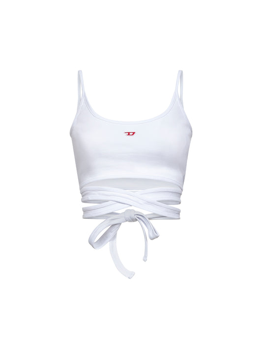 White ribbed cotton T-Leya-Tail top