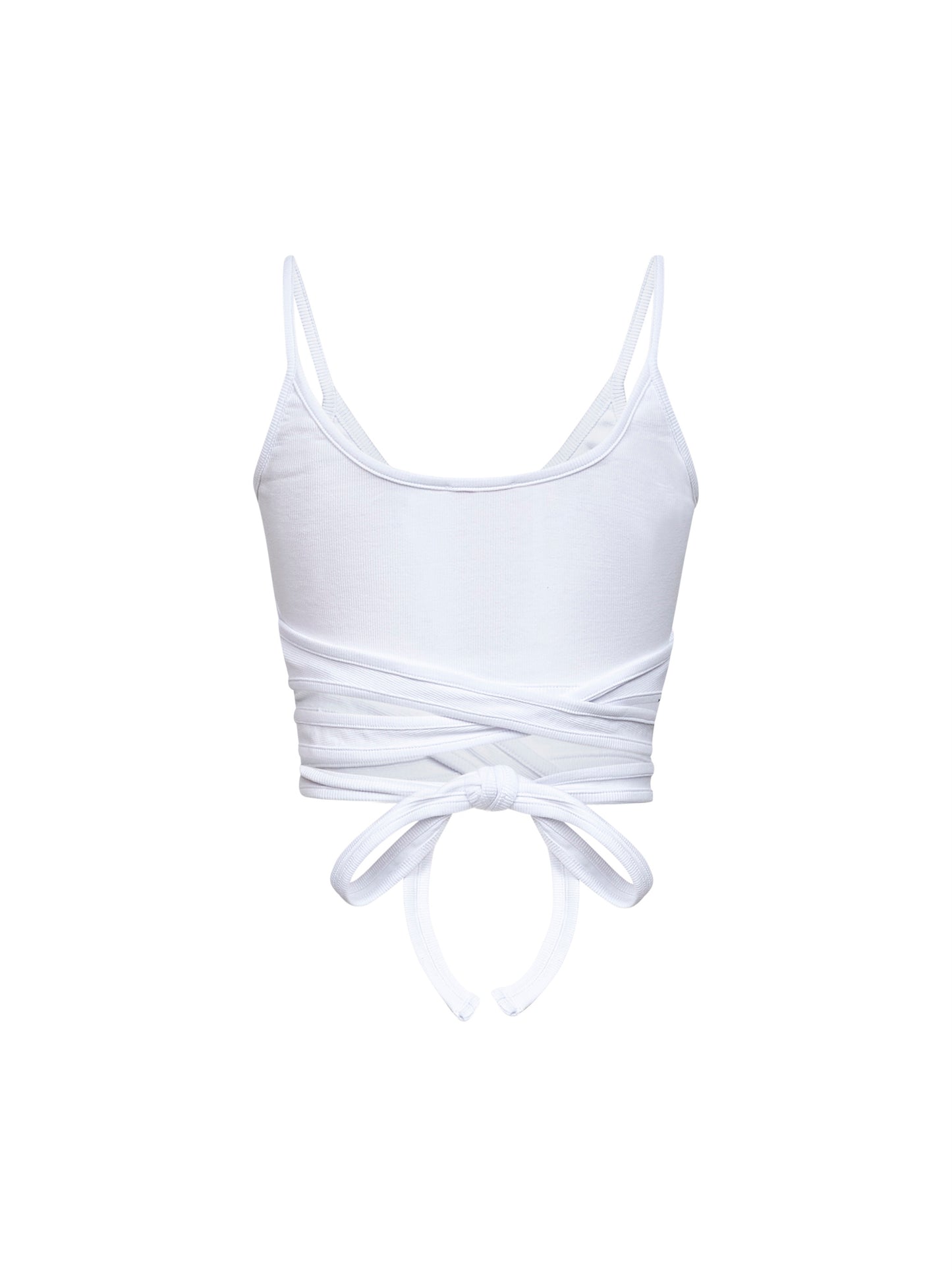 White ribbed cotton T-Leya-Tail top