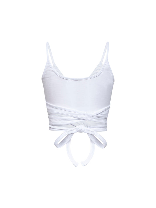 White ribbed cotton T-Leya-Tail top
