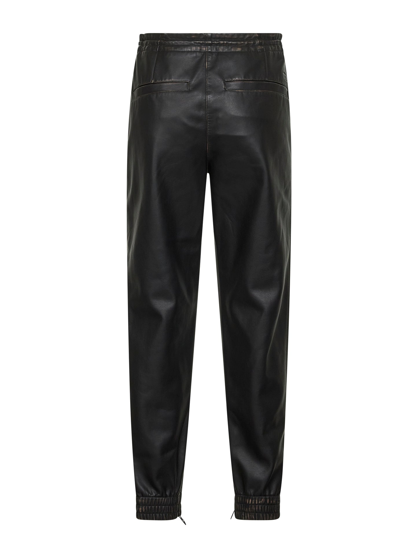 Black distressed eco-leather P-Hoenix trousers