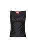 Black stretch nylon jersey T-Amai top
