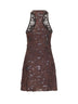 Brown destroyed jersey D-Ilmy minidress