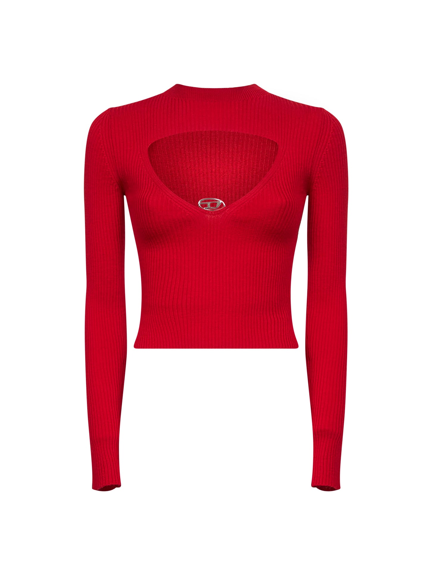 Red ribbed wool M-Olina top