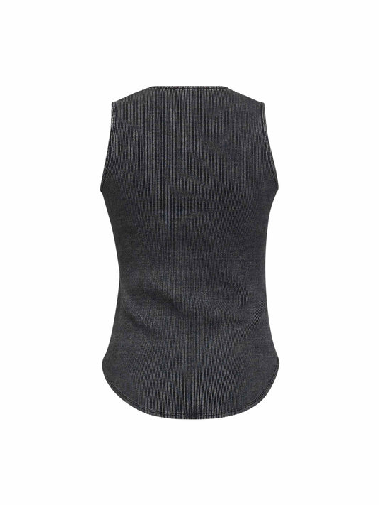 Top De-Nessi-S1 in denim e jersey nero<BR/>