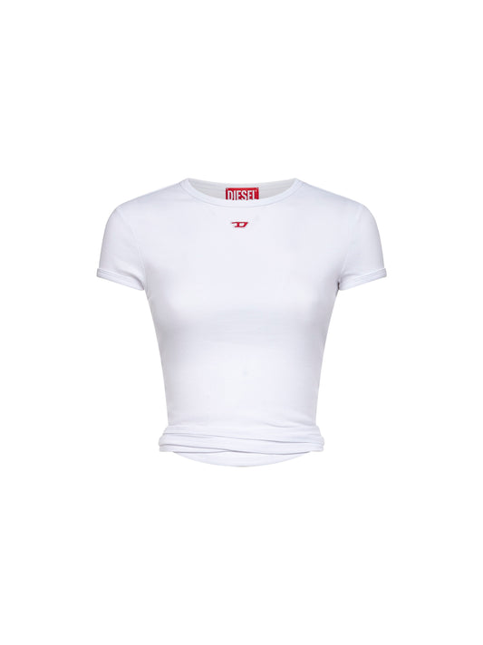 White ribbed cotton T-Bunny-Tail T-shirt