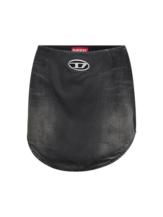 Minigonna De-Vany-S in denim e jersey nero