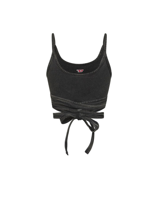 Black denim-effect T-Leya-Tail-R1 top