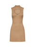 Camel ribbed wool M-Oloni-Short minidress