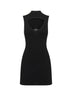 Black ribbed wool M-Oloni-Short minidress