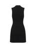 Black ribbed wool M-Oloni-Short minidress